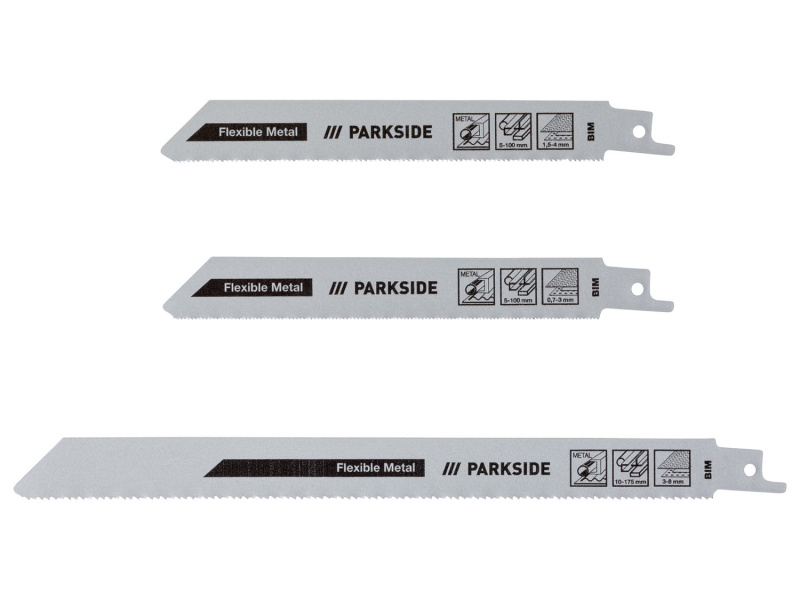 Parkside® Sada pilových listů Pfsz 3 B1, 3dílná (kov, jemné štětiny)