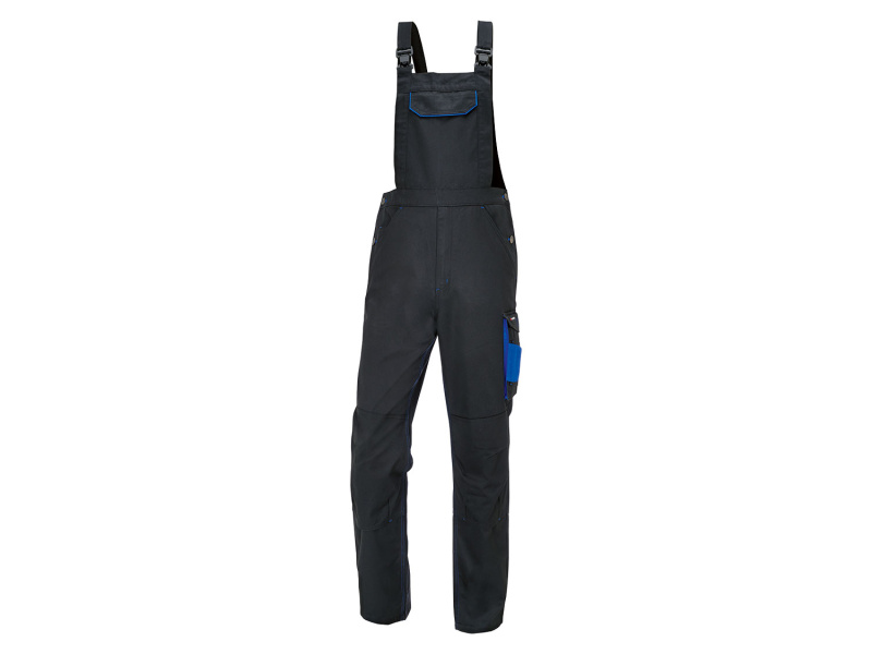 Parkside® Pánské zateplené pracovní kalhoty s laclem (54, černá/modrá)