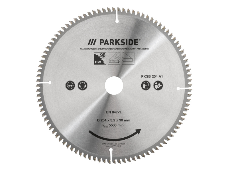 Parkside® Pilový kotouč P KSB 254 A1, 254 mm (kotouč Multi Exterior)