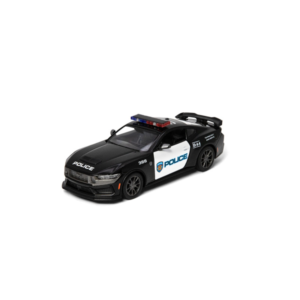 Kovový Ford Mustang Dark Horse 2024 (Policejní edice) 12,7 cm - černá