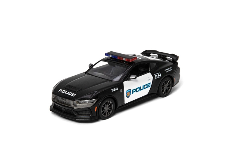 Kovový Ford Mustang Dark Horse 2024 (Policejní edice) 12,7 cm - černá