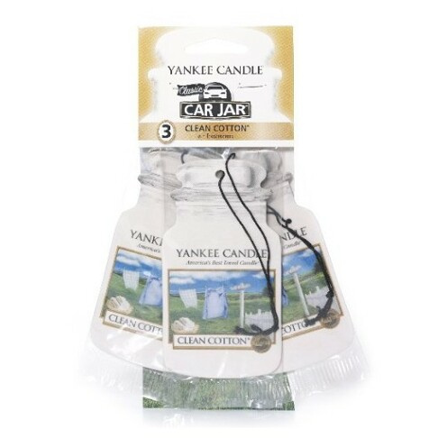 YANKEE CANDLE Papírová visačka do auta Čistá bavlna (Clean Cotton) 3 ks