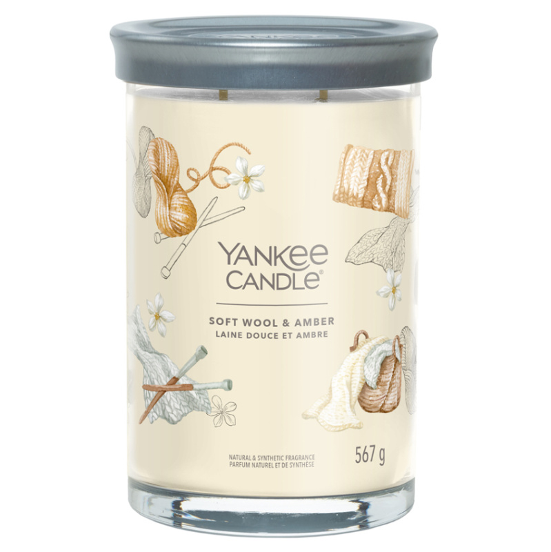 YANKEE CANDLE Signature Tumbler velký Soft Wool & Amber 567 g