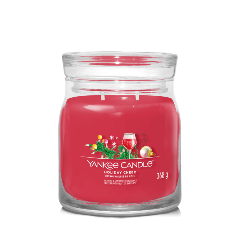YANKEE CANDLE Signature Vonná svíčka střední 2 knoty Holiday Cheer 368 g