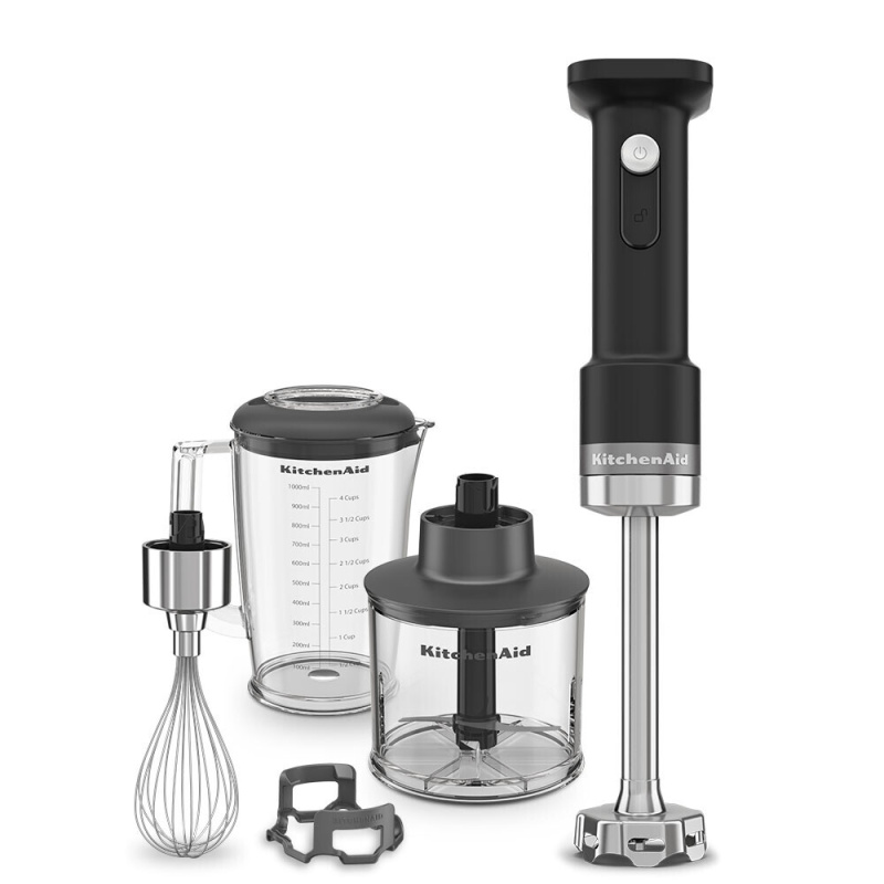 KitchenAid Bezdrátový tyčový mixér GO s příslušenstvím 5KHBRV05BM, černá mat  5KHBRV05BM