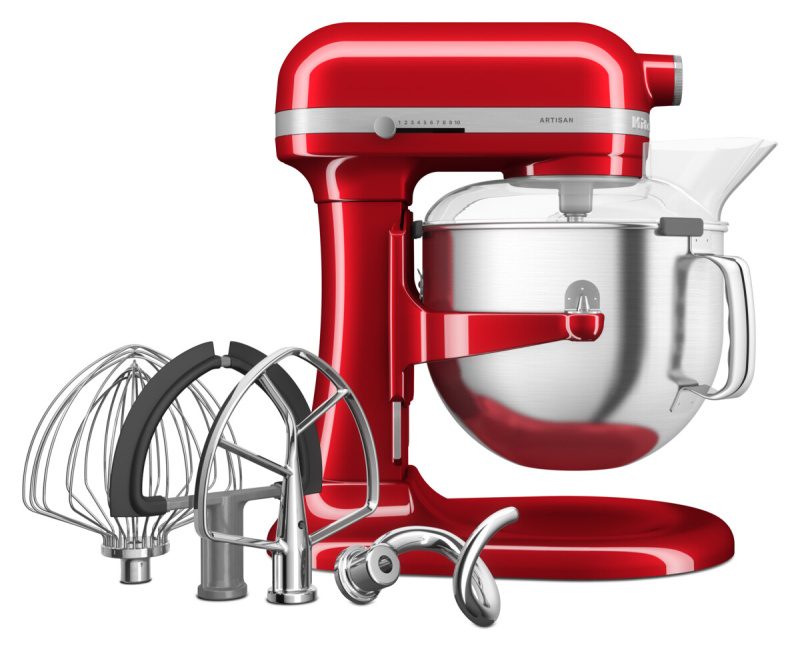 KitchenAid Kuchyňský robot Artisan 5KSM70SHX, se zvedací mísou 6,6 l, červená metalíza 5KSM70SHXECA