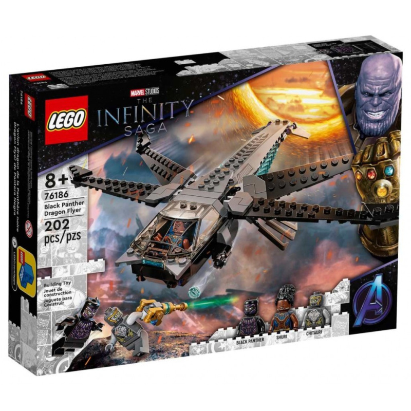 Lego® super heroes 76186 black panther a dračí letoun