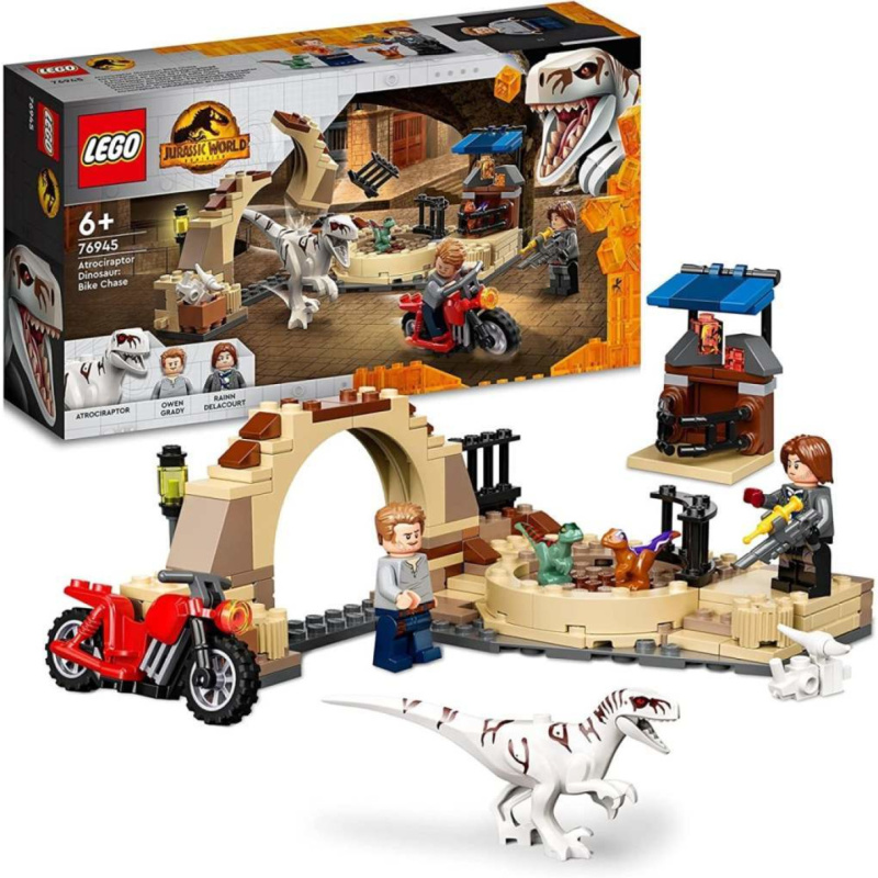 Lego® jurassic world 76945 atrociraptor: honička na motorce