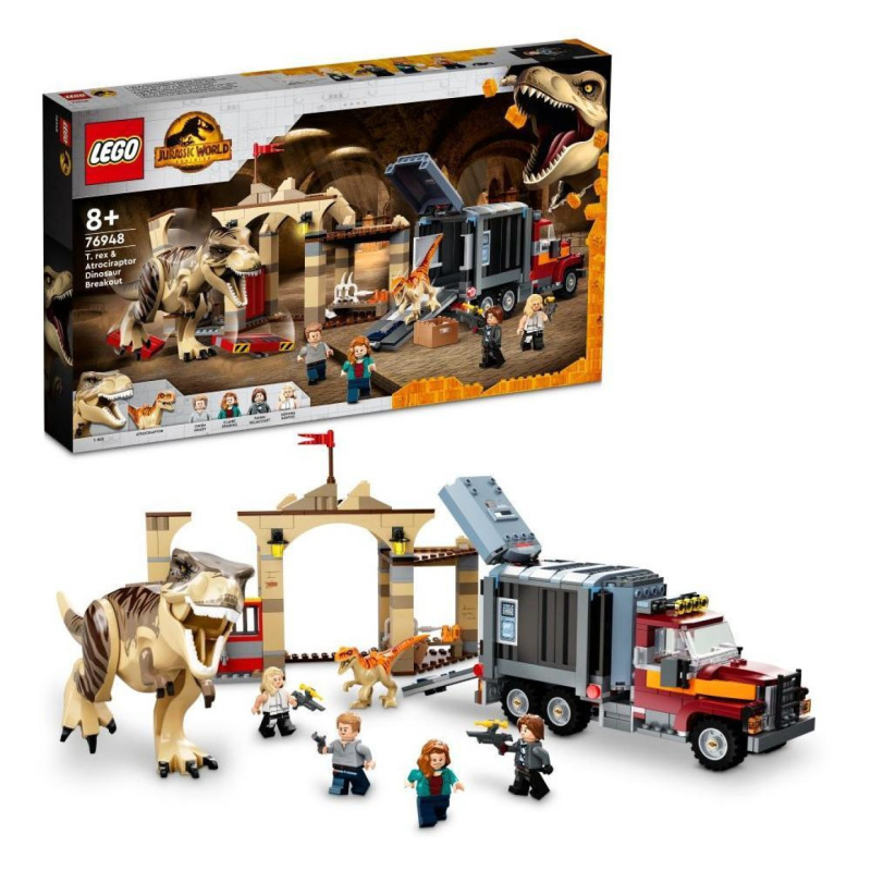 Lego® jurassic world 76948 útěk t-rexe a atrociraptora