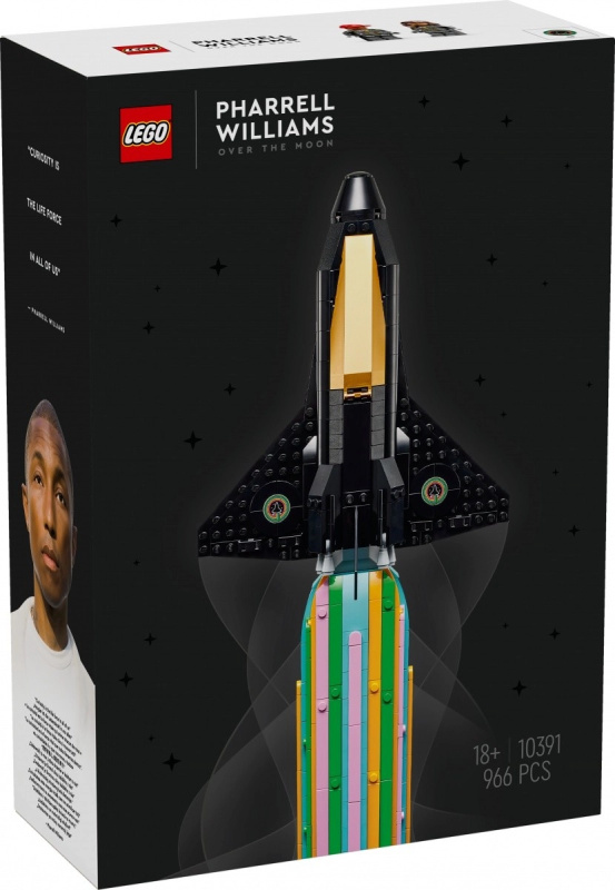 LEGO Icons Radost s PHARRELLEM WILLIAMSEM – vystavovací raketoplán pro dospělé