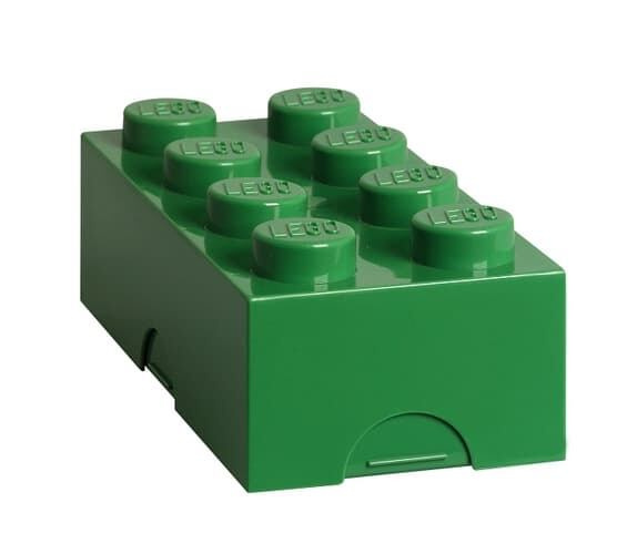 LEGO box na svačinu 100 x 200 x 75 mm - tmavě zelená