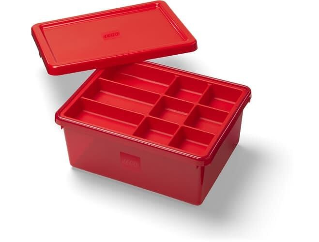 LEGO úložný box s organizérom - červená