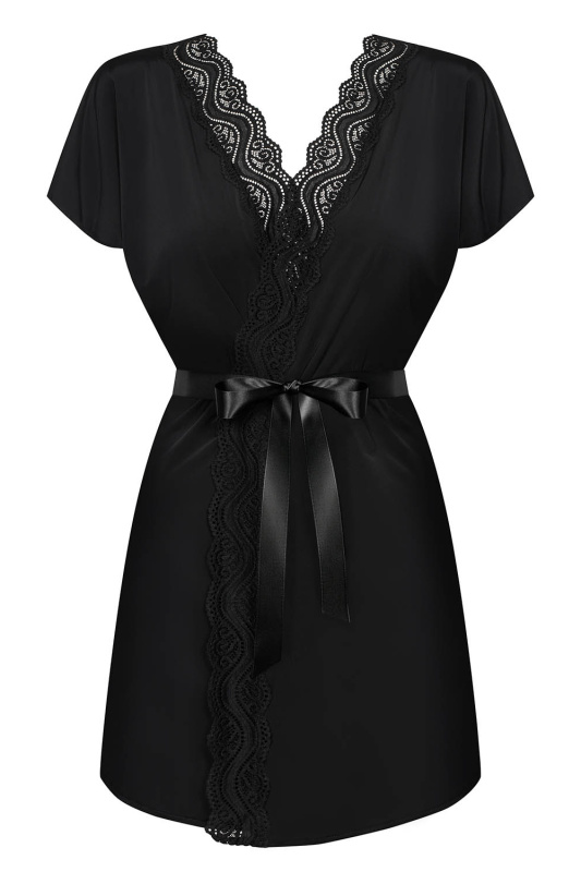 Dámský župánek Obsessive černý (Diyosa peignoir) L