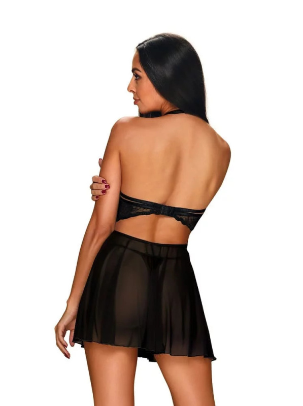 Smyslná košilka Nettsy babydoll - Obsessive černá S/M