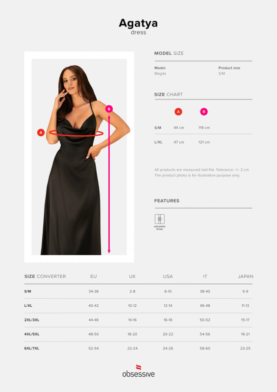 Výjimečné šaty Agatya dress - Obsessive S/M černá