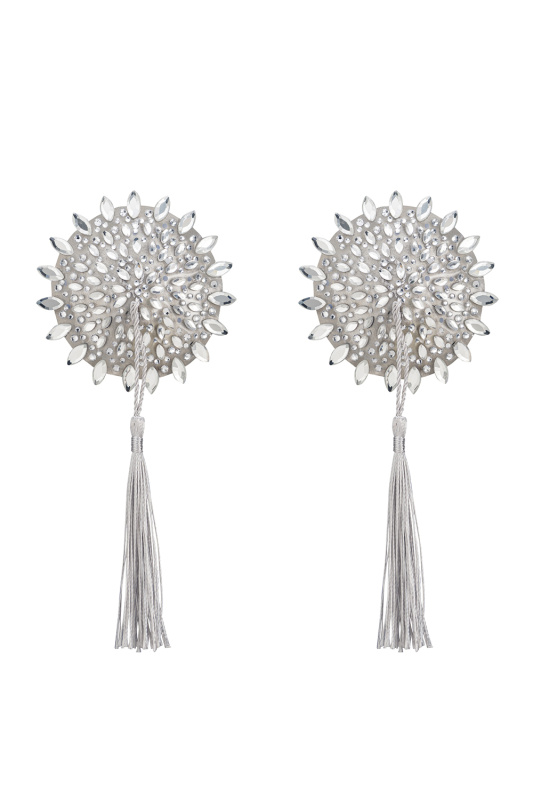 Sexy lepítka na bradavky Mistiqua stříbrné - Obsessive one size