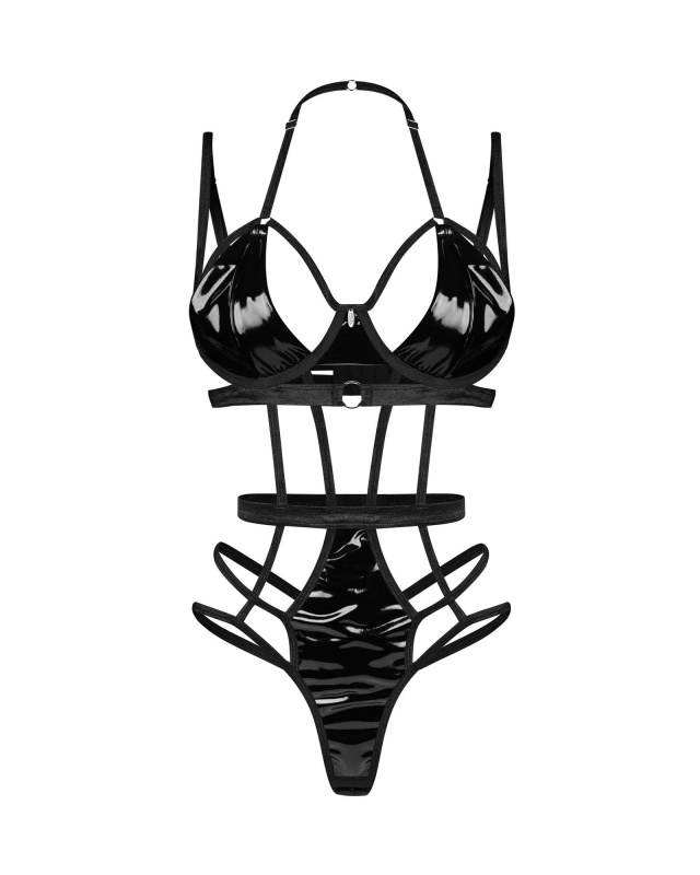 Dámské sexy body Keira Lise teddy černé - Obsessive L/XL