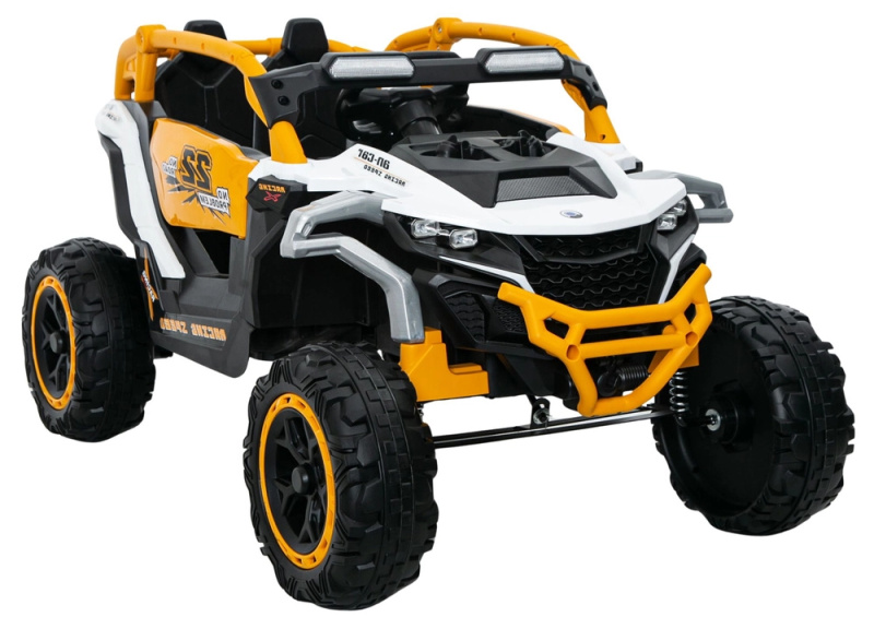 Dětské elektrické auto žluto-bílé 4x4