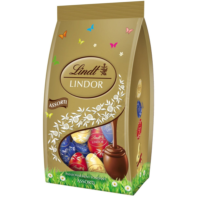 Lindt LINDOR Velikonoční mini vajíčka z jemné čokolády - mix chutí