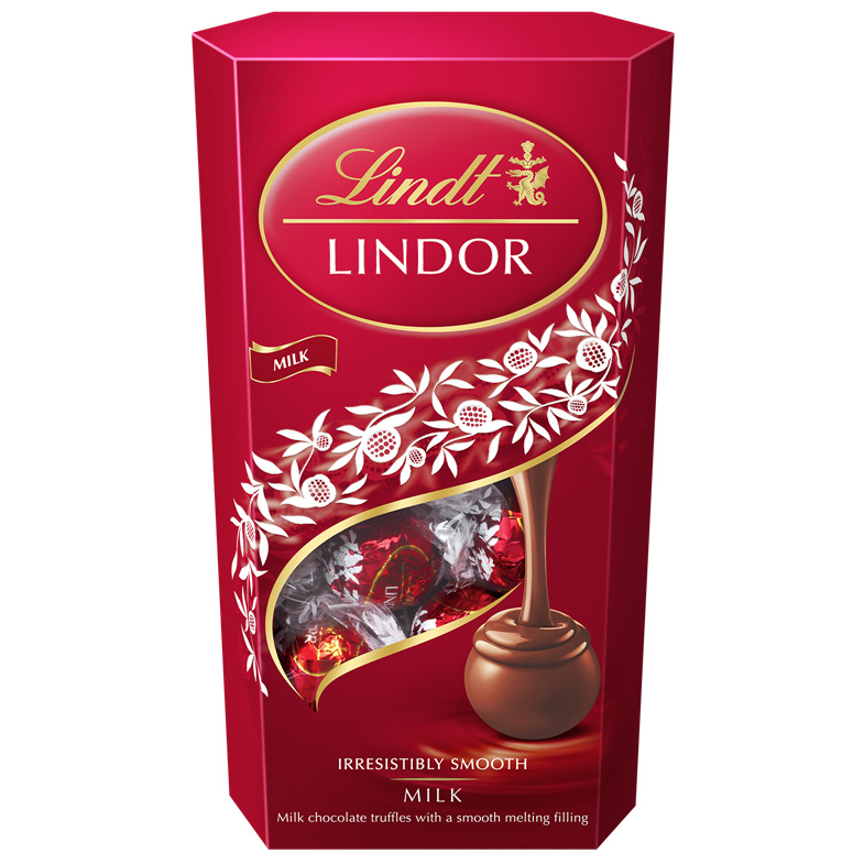 LINDOR pralinky Mléčná čokoláda - krabička, 600g - krátká expirace