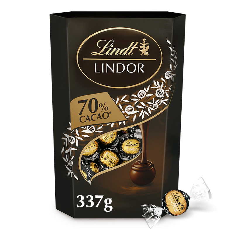 LINDOR pralinky Hořká čokoláda 70%, 337g