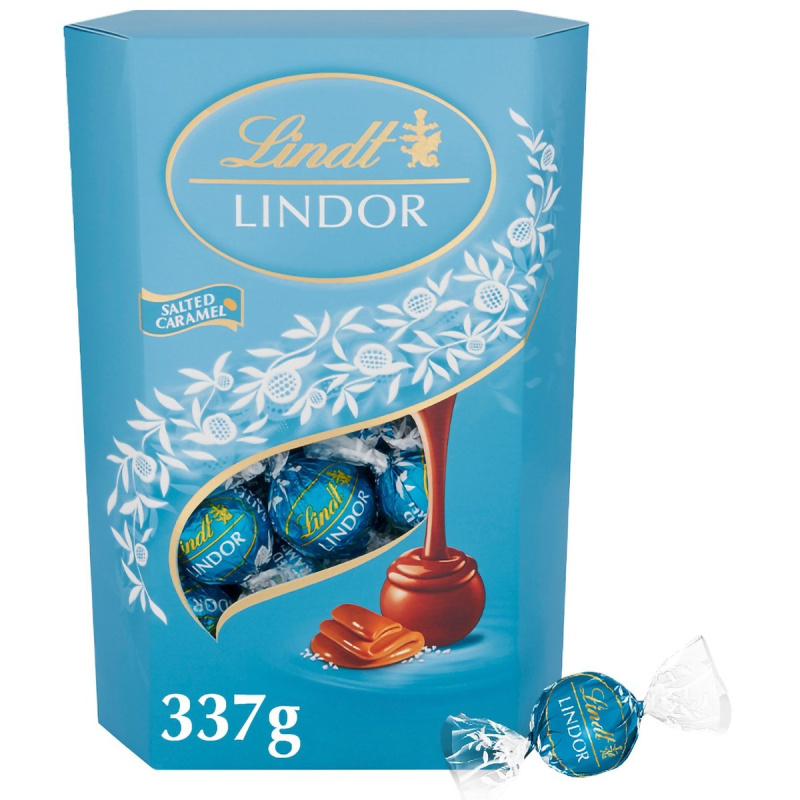 Lindt Bonboniéra LINDOR Maxibalení čokoládových pralinek Slaný karamel