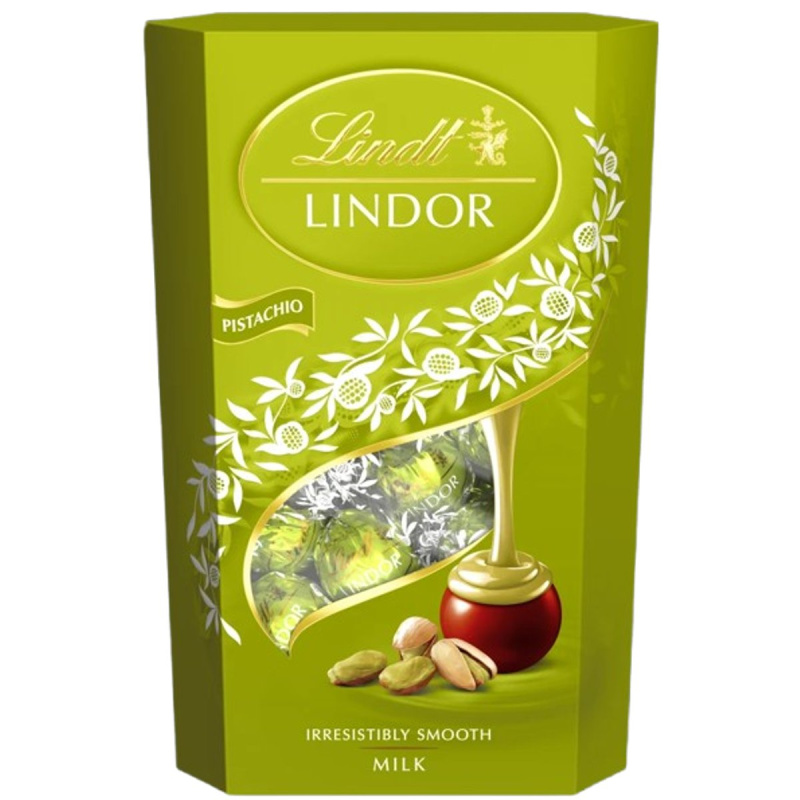 Lindt LINDOR Čokoládové pralinky s příchutí pistácie