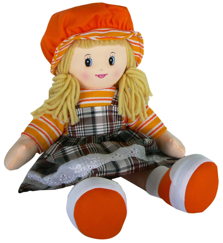 HM Studio hadrová šaty kostkované 50 cm Oranžová