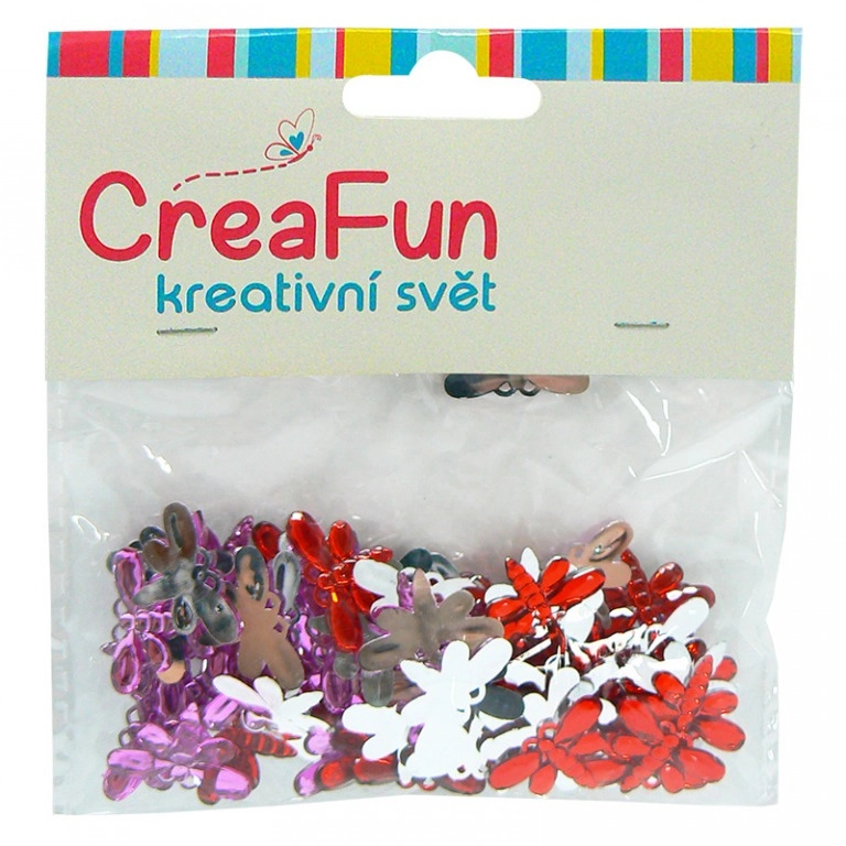 Dekorativní diamanty Vážka 12 × 20 mm, sada 8 ks