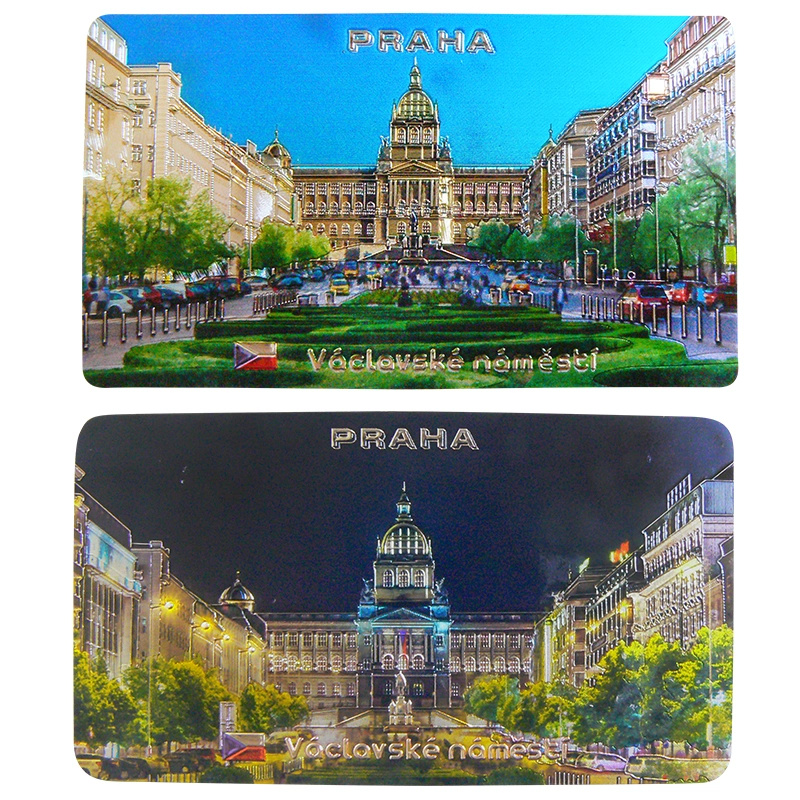 Oboustranný magnet Václavské náměstí den/noc