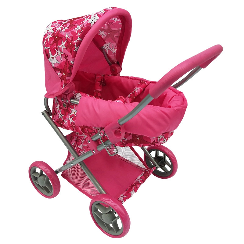 Kočárek hluboký - růžový s hvězdami