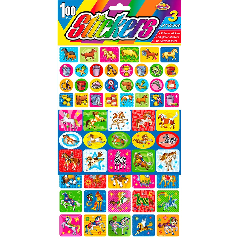 Samolepky s motivem KONĚ – 100 ks