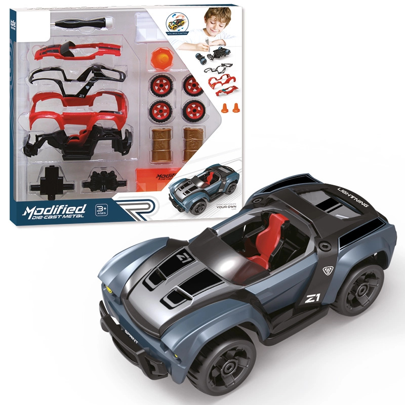 1:32 Stavebnice Auto 17ks - šedé