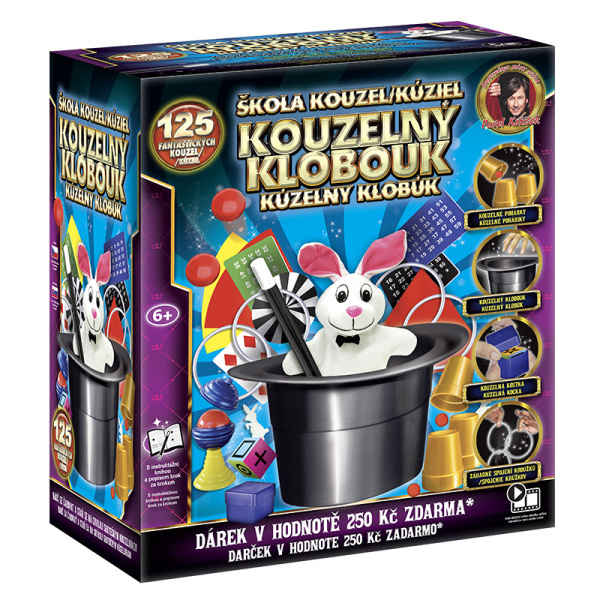 Škola kouzel - Kouzelný klobouk 125 triků + Dárek v hodnotě 250Kč