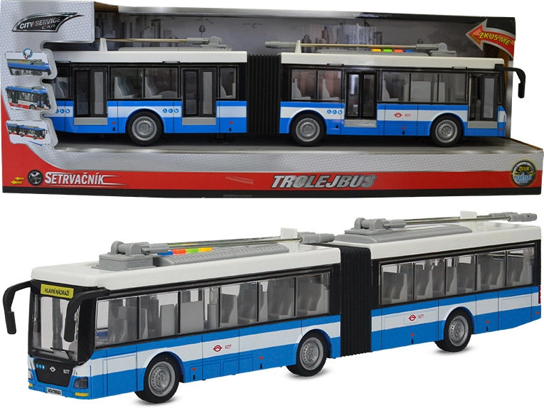 CITY SERVICE CAR - 1:16 Trolejbus kloubový modro-bílý