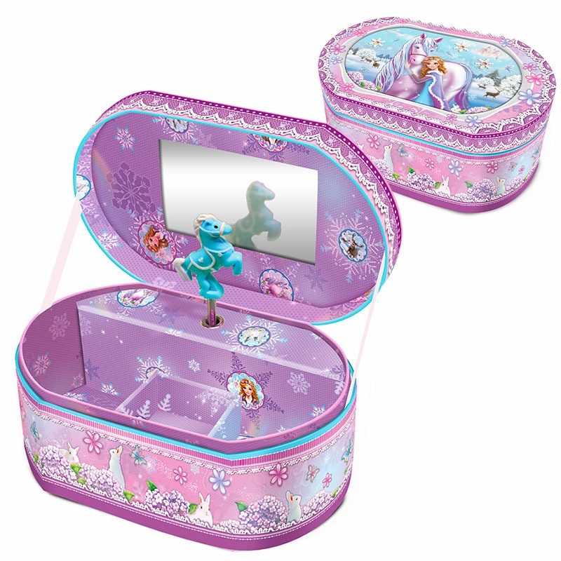 Šperkovnice s hudbou - kůň a princezna OVÁL