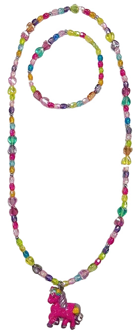 Sada šperků s přívěskem Růžový koník