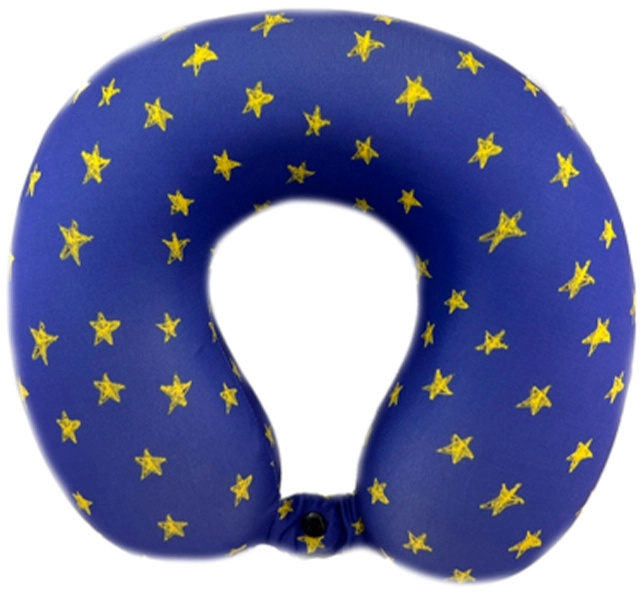 Záhlavník s potiskem a paměťovou pěnou - modrý