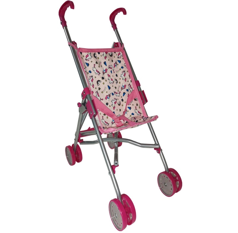 Dětský kočárek golfky - růžový s jednorožci