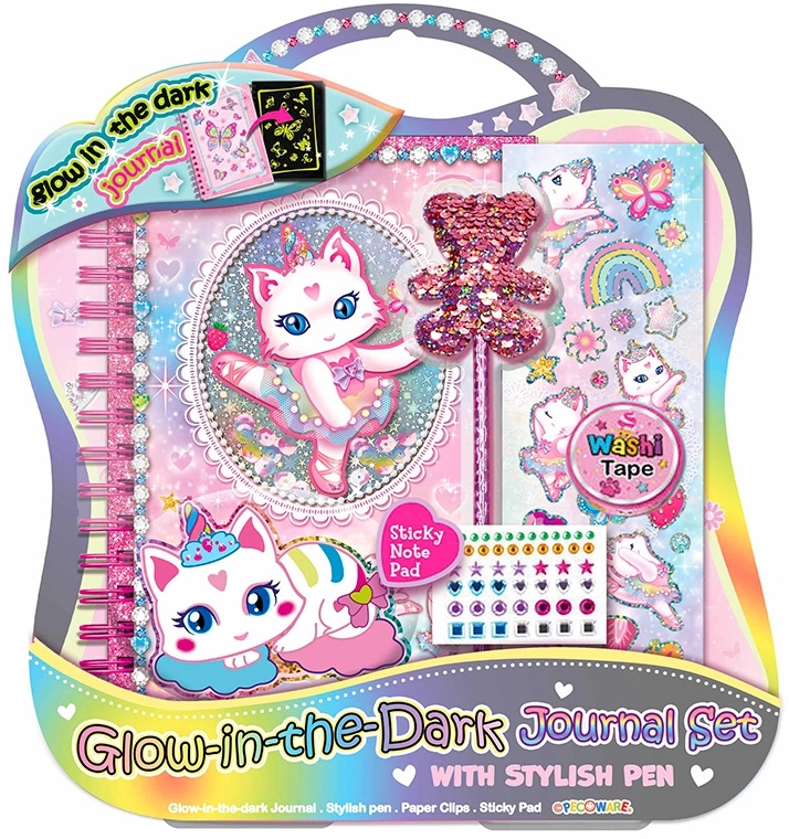 Sada Diář svítící ve tmě - KOČKA