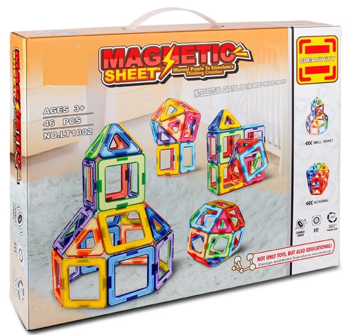 Magnetická stavebnice Magnetic Sheet 46 dílků