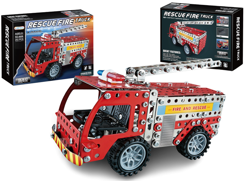 Kovová stavebnice Hasičské auto 292 dílků