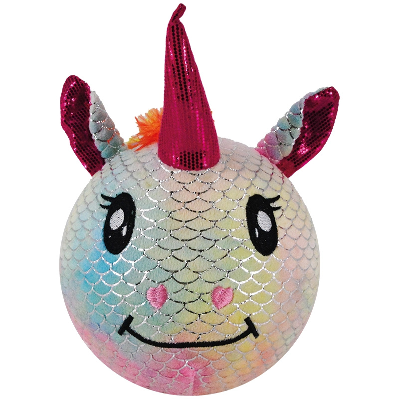 Nafukovací plyšový jednorožec duhový 15 cm