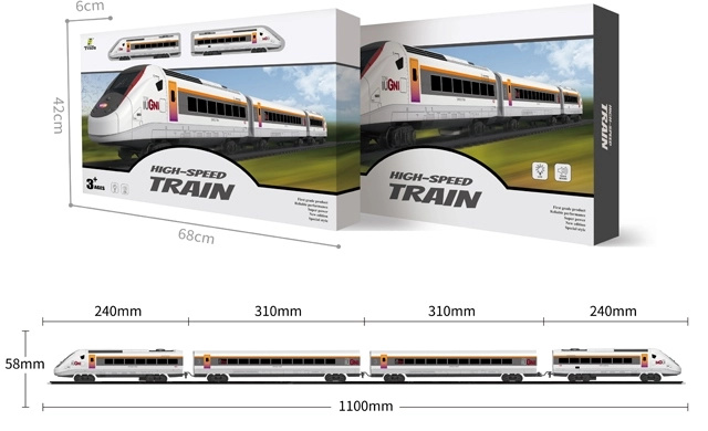 Set železnice - Elektrická lokomotiva s vagóny a příslušenstvím
