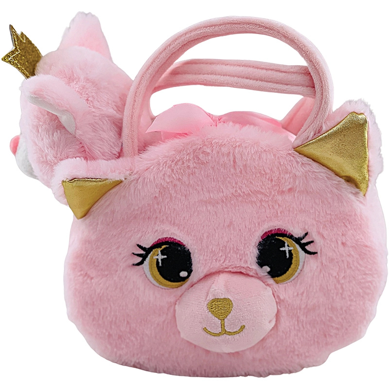 Plyšová kabelka Kočka - růžová