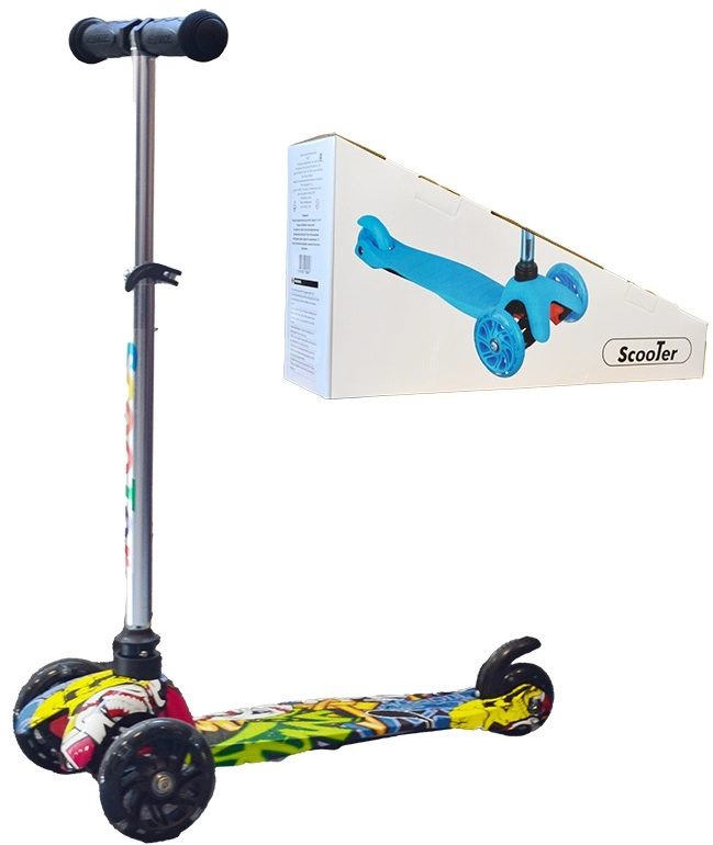 Dětská tříkolová koloběžka GRAFFITI svítící