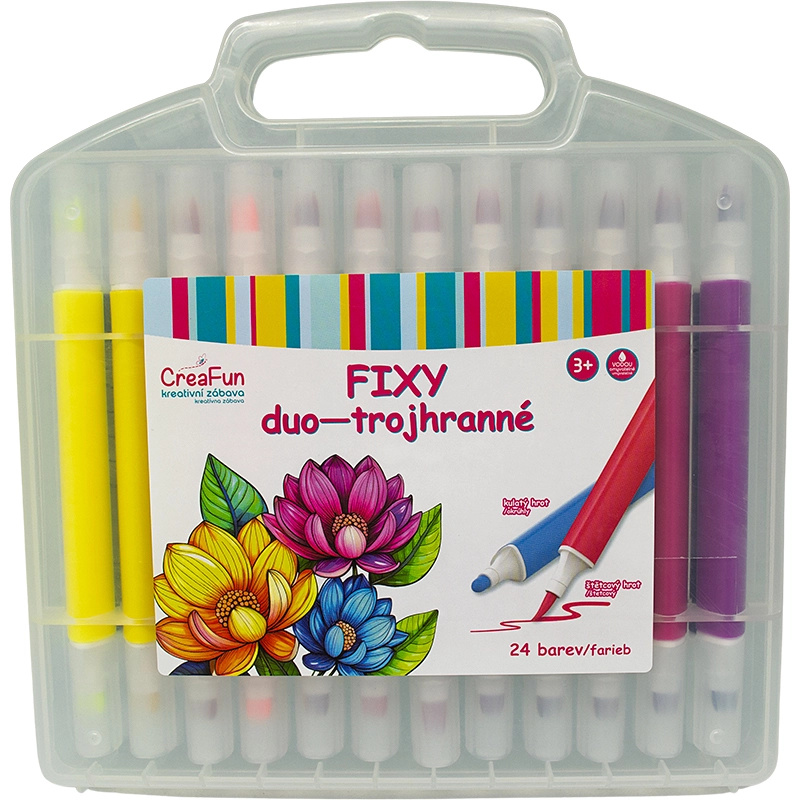 CreaFun - FIXY DUO trojhranné 24 barev