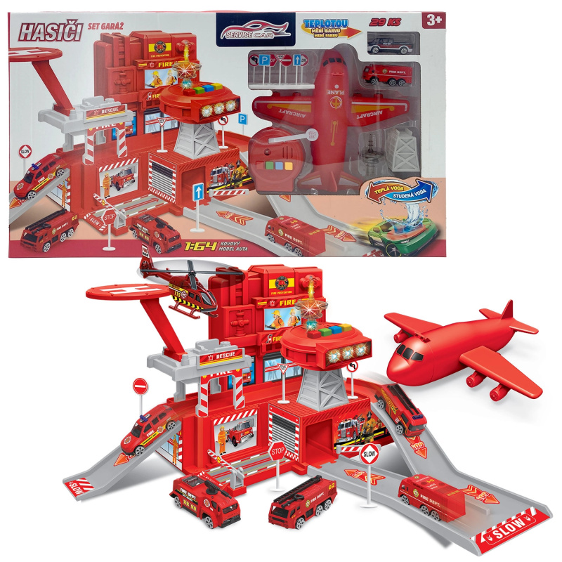 ABC 18X-A296 Hasičská garáž červená