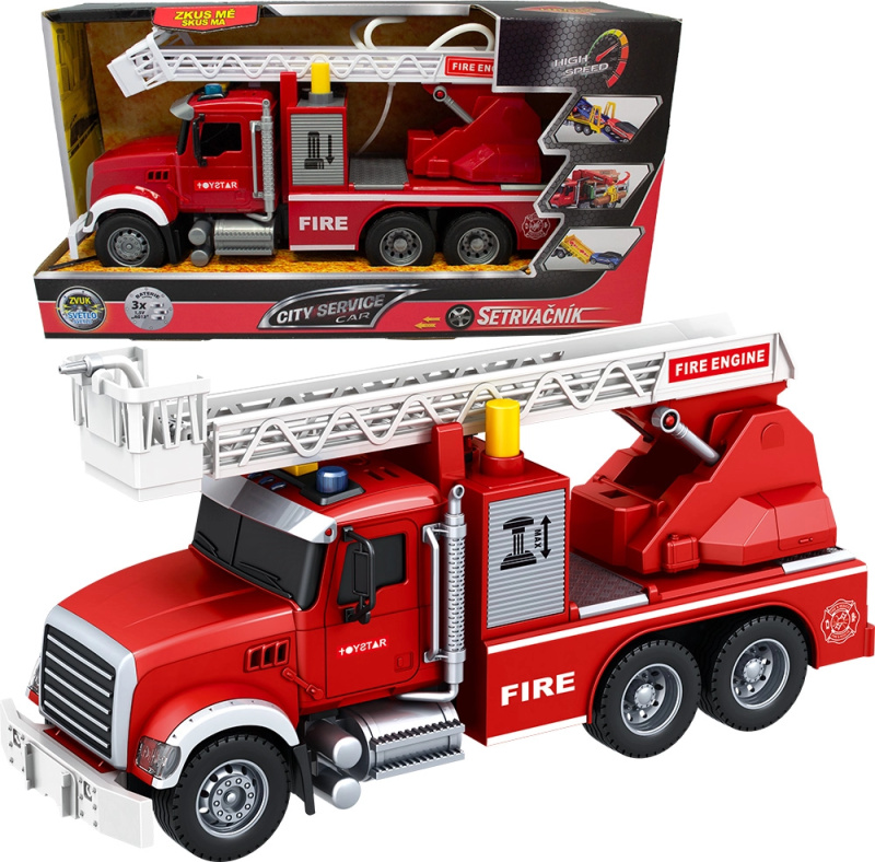CITY SERVICE CAR - 1:14 Hasičské auto s výsuvným žebříkem