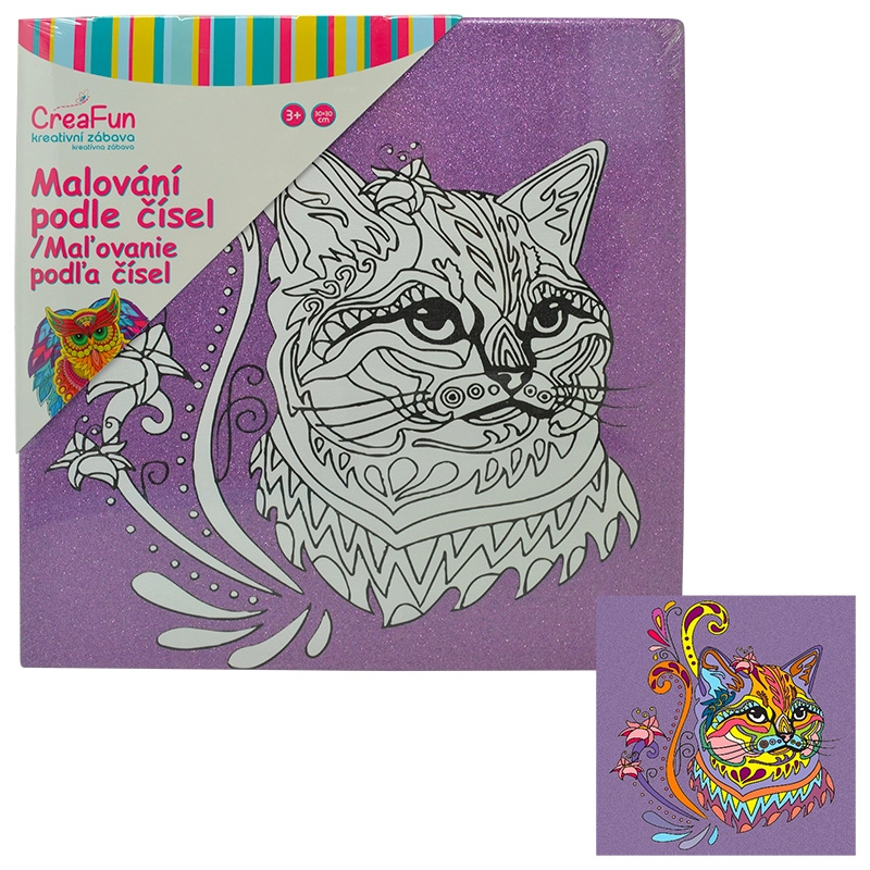 Malování na plátno  - Kočka 30 x 30 cm